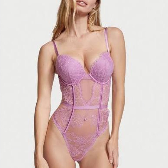 Victoria’s Secret Bombshell Add 2 Cups Lace Bodysuit - Picture 3 of 4